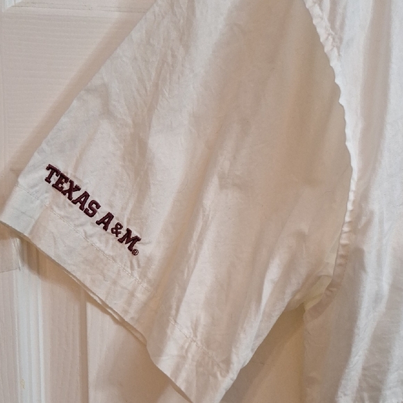 Columbia White Casual Button Down Shirt with Embroidered Logo Texas A&M SZ.XLG - Picture 7 of 12